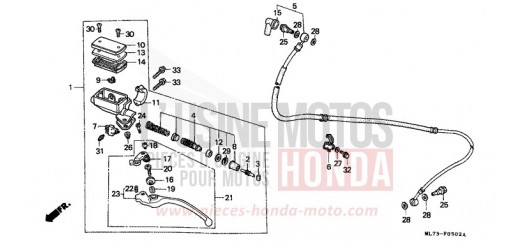 CLUTCH MASTER CYLINDER (3) VFR750FJ de 1988